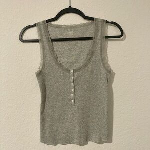 Gray Lace Cropped Cami